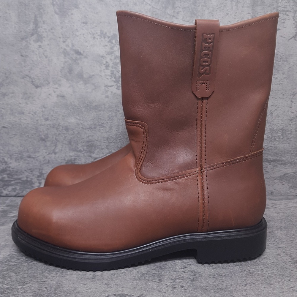 RED WING 9" Pecos 8241 Pull On Steel Toe Work Boots Mens 14 3E Brown Defect 2nds
